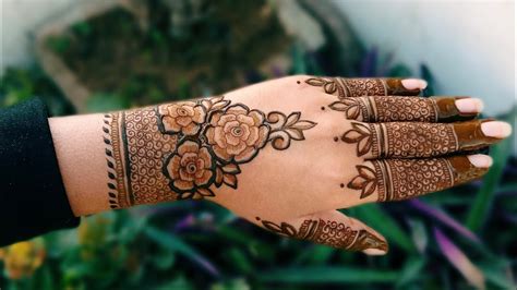 Rose Day Special Mehndi Design Rosegulab Mehndi Design Back Hand