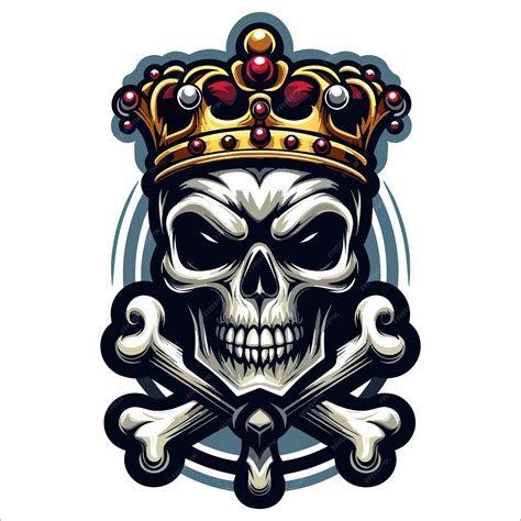 Premium Vector Skull King Mascot Logo Vector Illustration On White