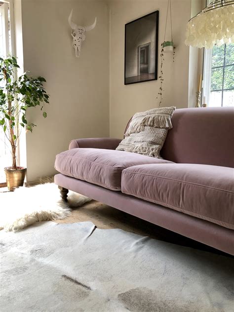 One Pink Velvet Sofa Styled Three Ways Hornsby Style