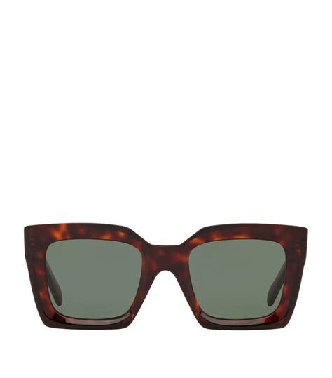 Womens Celine Brown Tortoiseshell Rectangular Sunglasses Harrods Uk