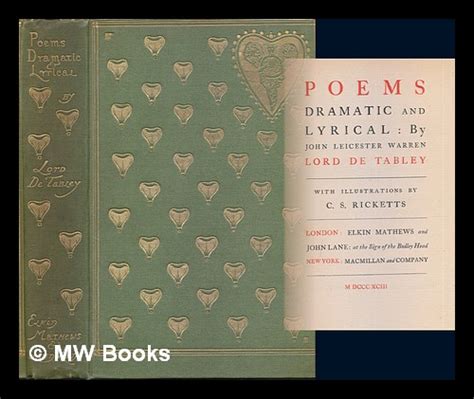 Poems Dramatic And Lyrical By Warren John Byrne Leicester Baron De