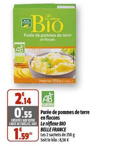 Promo Pur E De Pommes De Terre En Flocons Le R Flexe Bio Belle France