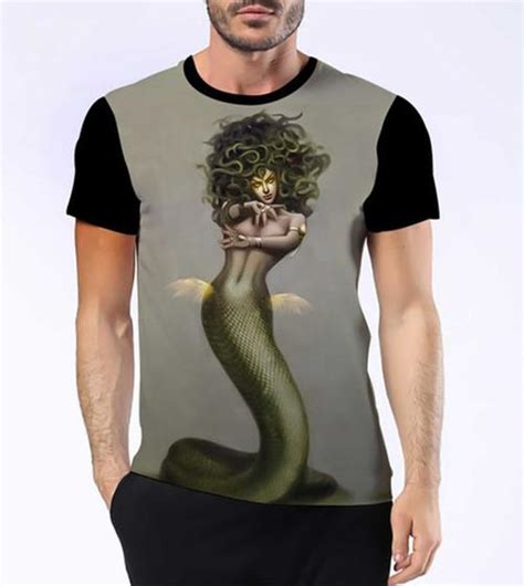 Camisa Camiseta Medusa Serpentes Pedra Mitologia Grega 4 Dias No