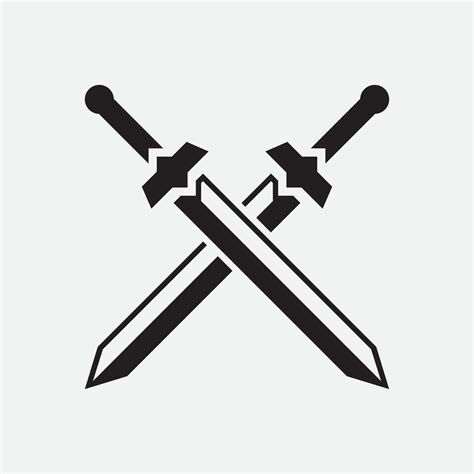 Crossed Swords Vector Icon Illustration 2628321 Vector Art At Vecteezy