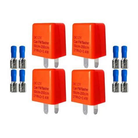 Maxbell 4pcs 2 Pin 12v Led Flashing Relay Flasher Relay Waterproof