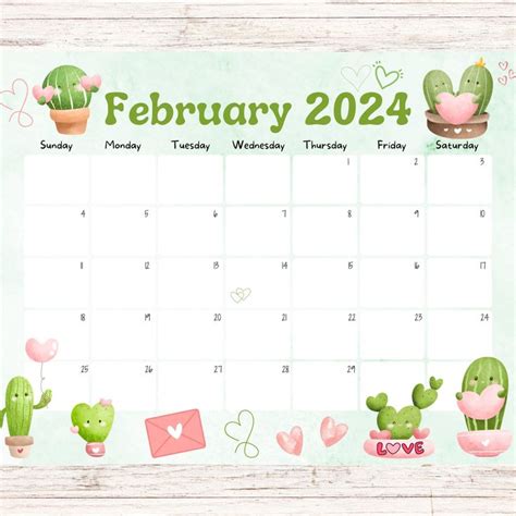 EDITABLE February 2024 Calendar Homeschool Calendar Valentine S Day