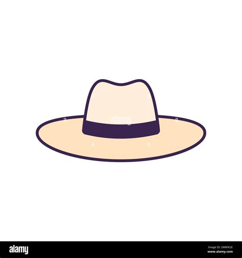 Hat With Wide Brim On White Vector Icon Stock Vector Image And Art Alamy