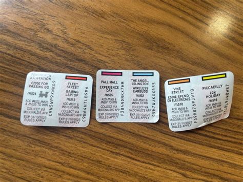 Rare McDonalds Monopoly Pieces (UK), 59% OFF