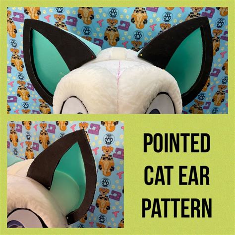 Pointed Cat Fursuit Ears Downloadable Pattern Etsy