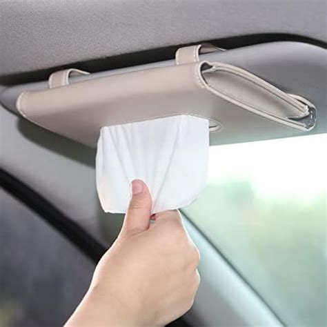 Non Square Car Tissue Holder Pu Leather Tissue Box Holder For Car Car