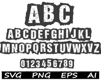 Grunge Svg Font Etsy