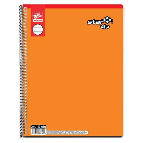 Cuaderno Espiral Profesional Estrella Starkid 100 Hojas Doble Raya