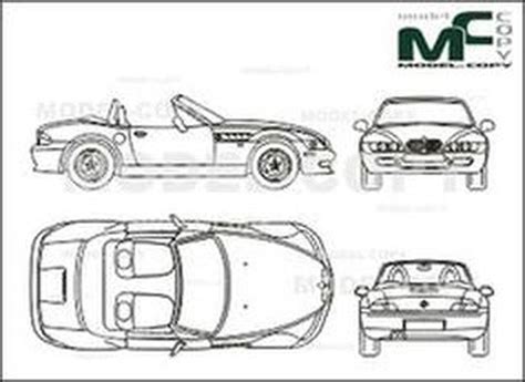 Bmw Z3 Roadster 0197 2d Drawing Blueprints 25559 Model Copy English