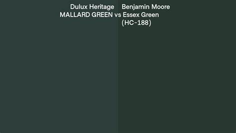 Dulux Heritage Mallard Green Vs Benjamin Moore Essex Green Hc 188