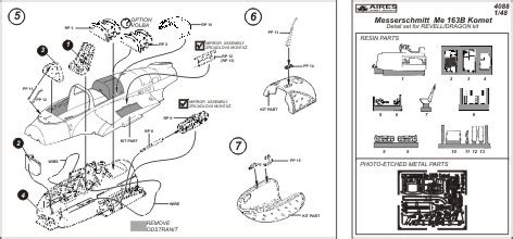 Messerschmitt Me 163B COMET Detail Set Dragon Revell Aires 4088