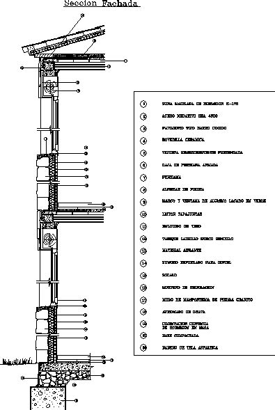 Corte Por Fachada DwgDibujo De Autocad Corte Por Fachada Detalles