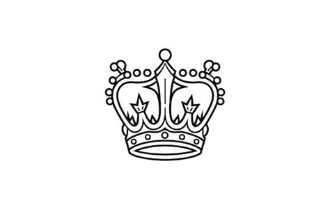 Premium Vector | Crown icon vector outline crown line art illustration queen crown king crown symbol