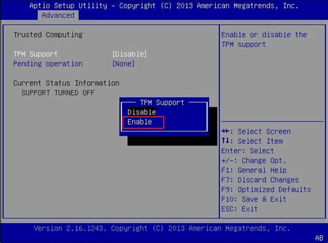 Enabling tpm 2.0 - poitn