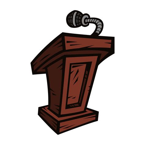 Presentation Podium For Lectures Or Public Speaking Vector Graphic