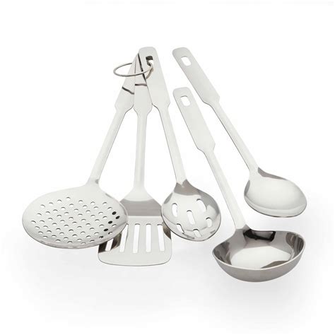 Amco Stainless Steel Cooking Tools, 5 Piece Kitchen Utensil Set ...