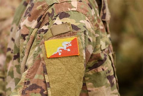 Flag of Bhutan on Military Uniform. Army, Armed Forces, Soldiers Stock ...