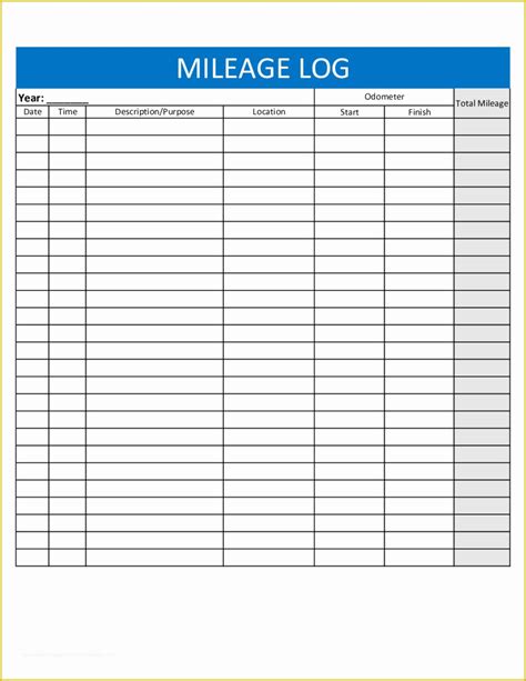 Vehicle Mileage Log Template Free Of Free Vehicle Car Mileage Log Form How To Make A Example