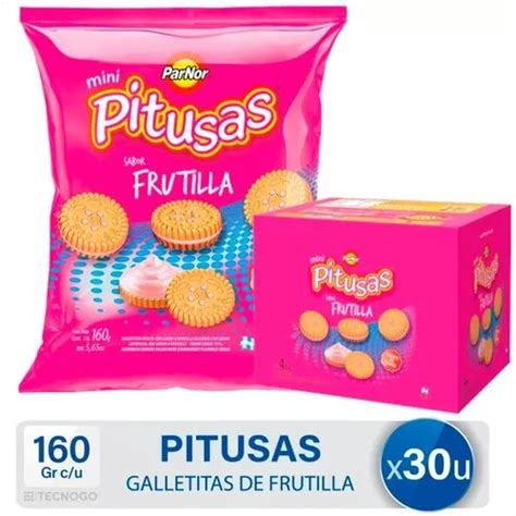 Caja Galletitas Pitusas Frutilla Mini Pack Mejor Precio