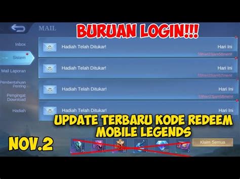 Kode Redeem Ml Hari Ini November New Code Redeem Ml Today