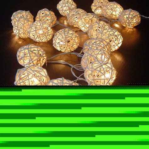 16 Leds 3 Meter Globe Rattan Ball LED String Lights Indoor Outdoor