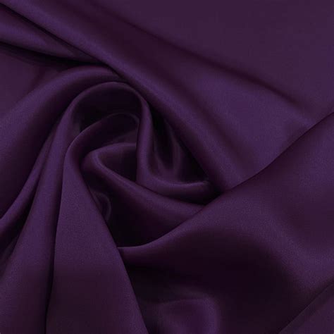 Dark Purple Satin Fabric 100 Silk — Tissus En Ligne