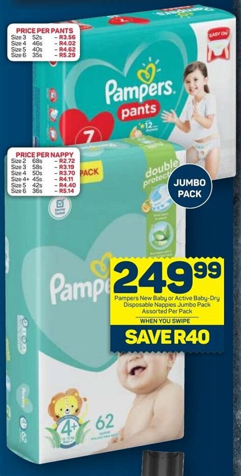 Pampers New Baby Or Active Baby Dry Disposable Nappies Jumbo Pack