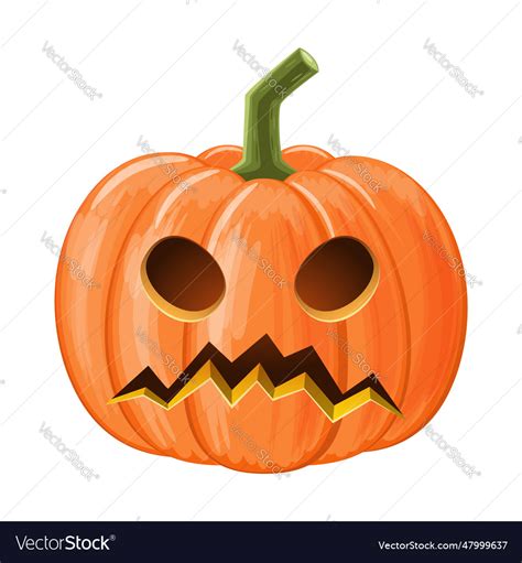 Halloween Pumpkin Jack Olantern Isolated White Vector Image