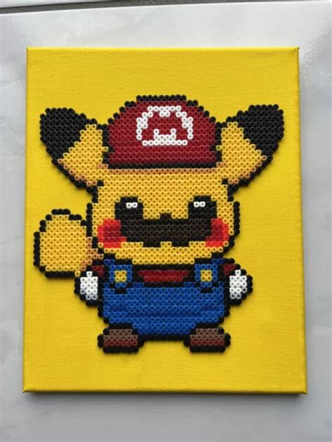 Pixel Art Perles A Repasser Pokemon Tableau De Pikachu Dequise En