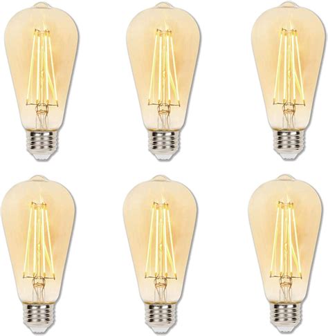 Westinghouse 4317820 65 60 Watt Equivalent St20 Dimmable Amber Filament Medium Base 6 Pack