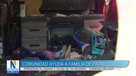 Familia de un oficial que perdió su casa tras un incendio en