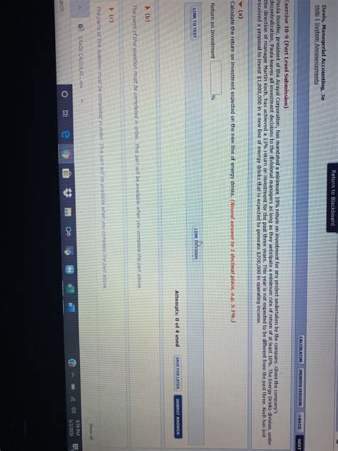 Solved Return To Blackboard Davis Managerial Accounting E Chegg