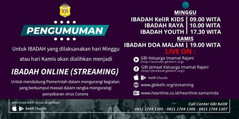 Live Streaming Ibadah GBI Jemaat Keluarga Imamat Rajani