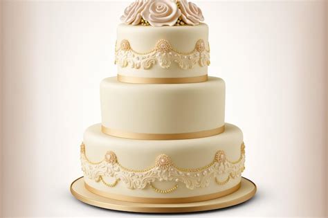 Premium AI Image | Isolated Wedding Cake On White Background