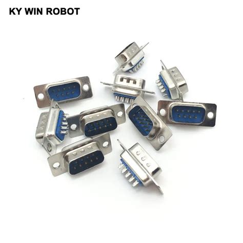 10Pcs NEW RS232 serial port connector DB9 male to Solder /Plug connector 9pin copper RS232 COM ...