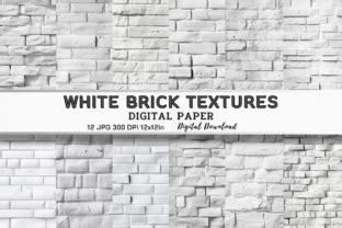 White Brick Textures Digital Paper Graphic By Marshall Designs