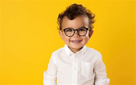 Premium Photo | Cute kid in glasses expressing joy with a delightful ...