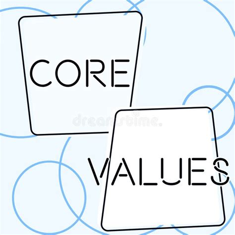 Writing Displaying Text Core Values Concept Meaning Principles Which