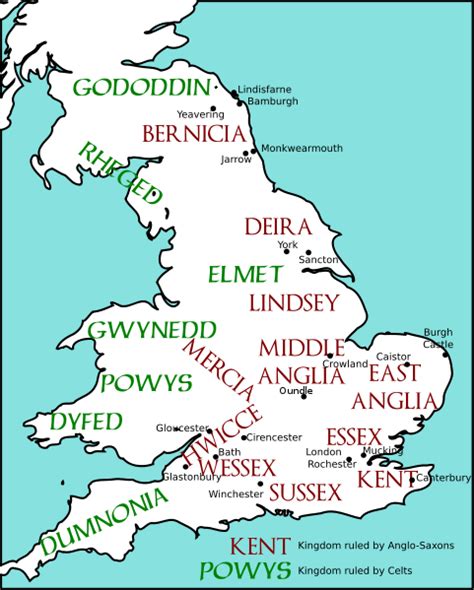 Map Of England 7 Kingdoms United States Map