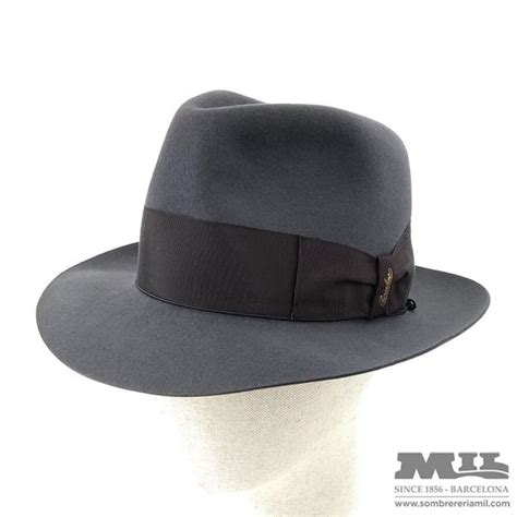 Fedora Bogart Hat By Borsalino Talla 56 Color Gris