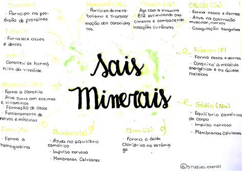 MAPA MENTAL SOBRE SAIS MINERAIS Maps4Study