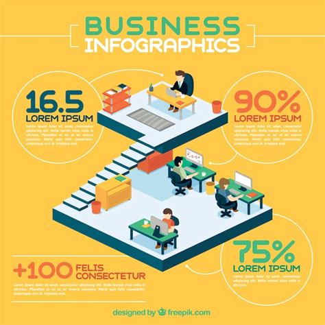 Ilustración infográfica de negocios Vector Premium