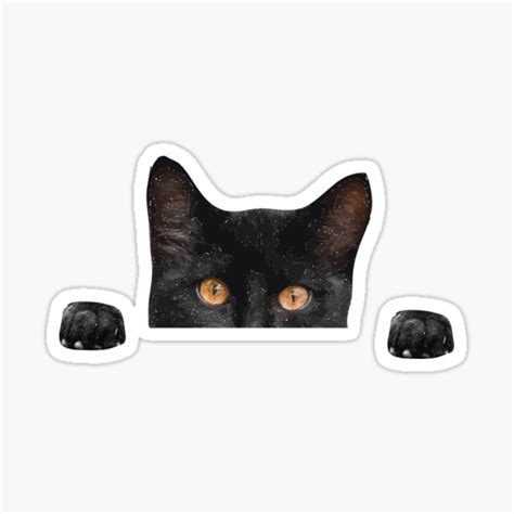 Black Cat Peeking Sticker For Sale By Simonwali Redbubble