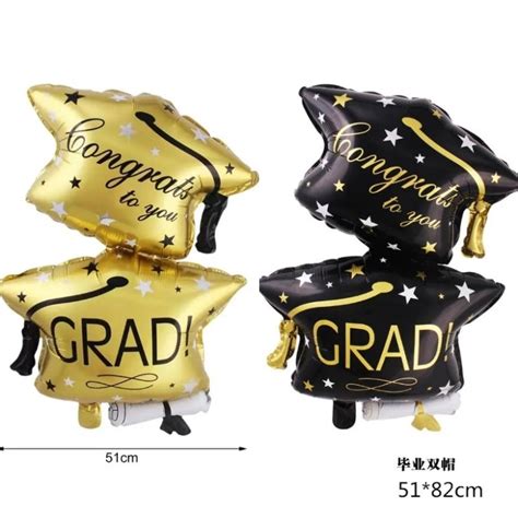 Jual Balon Foil Toga Susun 2 Jumbo Besar Big Wisuda Topi Graduation