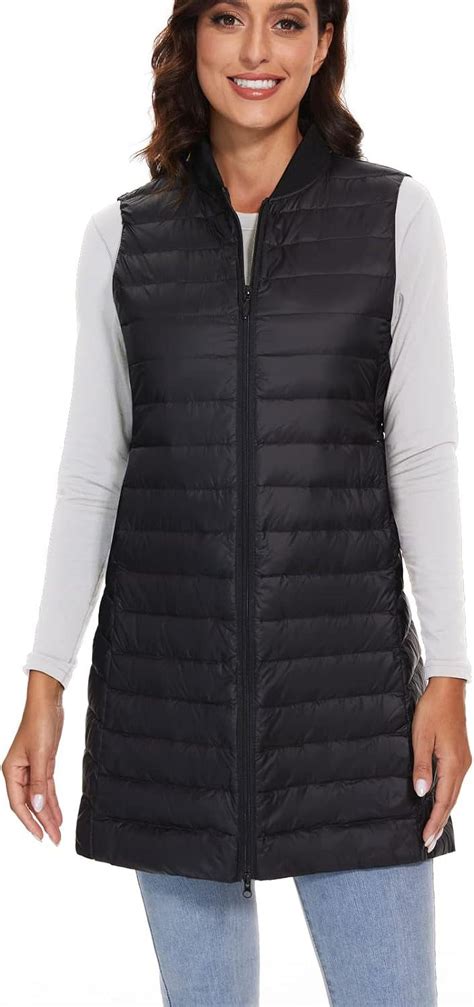 Kukuzhu Long Puffer Vest Women Sleeveless Down Vest Women With Zipper