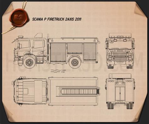 Fire Truck Blueprint Scarica Hum3d